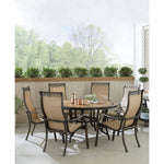 Monaco 7-Piece Outdoor Dining Set, 6 Sling Dining Chairs &  60" Tile-Top Table, Hanover , MONDN7PCRDTL