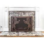 Twin Lions Fireplace Screen 40" X 30" - Powder Coated - The Outdoor Plus - OPT-FPS4030DC