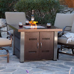 Steel Propane Square Table Fire Pit, 40,000 BTU, AZ Patio Heaters, Freestanding, Two Toned Hammered Bronze, 38", GS-F-PCSS