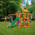 Gorilla Playsets, Chateau Swing Set  w/ Deluxe Green Vinyl Canopy
