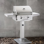 2-Burner Propane Gas Grill On In-Ground Post, American Outdoor Grill, "L" Series, 24", 24PGL-00SP