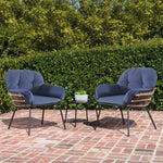 Naya 3-Piece Outdoor Chat Set , 2 Arm Chairs & Coffee Table, Hanover , NAYA3PC-NVY