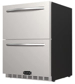 Wildfire Dual Drawer Outdoor Automatic Fridge W/ Lock, Stainless Steel, 15",  WFRDD-15