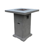 Elementi Montreal Propane Fire Pit Bar Table, Dark Gray & Light Gray, 35", Square, OFG221DG