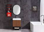 PVC Bathroom Vanity with Mirror and Side Cabinet, 24", Legion Furniture, WT9324-24-PVC