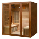 Roslyn 4 Person Cedar Sauna w/Carbon Heaters/Side Bench Seating, SunRay Saunas, HL400KS Roslyn