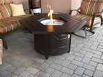 Aluminum Propane Fire Pit Table, AZ Patio Heaters, Hexagon, Hammered Bronze, 45", F-HEX-FPT