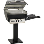 Deluxe Natural Gas Grill On Black Deck Mount Base W/ Black Drop Down Side Shelf, Broilmaster, H3PK3N