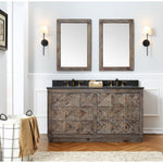 Wood Vanity in Brown with Marble Top, No Faucet, 60", Legion Furniture, WH8760