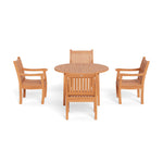 Jakarta Teak 5pc Dining Set 48" Dining Table & 4 Arm Chairs - Tortuga Outdoor, TK-5PC-D