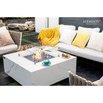 Bianco Marble Porcelain Fire Table, Elementi Plus, Square, White, 39.4", OFP103BW