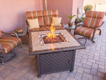 Marble Square Tile Fire Pit in Bronze, AZ Patio Heaters, 40", GFT-51030A