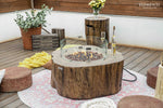 Elementi Manchester Irregular Fire Pit Table, Round, Concrete, Redwood, 40", OFG145