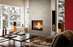 Antoinette Wood Burning Fireplace, Dry Cordwood, 48", Black, Valcourt, FP7CB