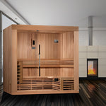 "Copenhagen Edition" 3 Person Traditional Steam Sauna, Canadian Red Cedar, Golden Design Saunas, 80", GDI-7389-01