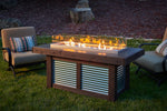 Denali Brew Linear Gas Fire Table, Rectangle, Brown, Metal & Wood, 56.5x29", The Outdoor GreatRoom Company, DENBR-1242