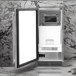 Deluxe Outdoor Rated Ice Maker with Gravity Drain in Stainless Steel, 50 lb. Capacity, 15", TrueFlame, TF-IM-15
