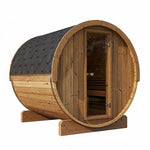 6 Person Barrel Sauna, Thermo-Wood, Ergo Model E8, SaunaLife, 87"D x 81"H, SL-MODELE8 / SL-MODELE8W