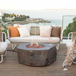 Elementi Columbia Fire Pit Table, Brown, Hexagon, 42", OFG105