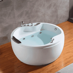 59 Inch Round Whirlpool Bathtub, Acrylic, 100 Gallons Capacity, Empava, EMPV-59JT005