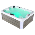4 Person Luxury Outdoor Spa Hot Tub, Cloud Grey, Rectangular, 154 Gallon Capacity Bathtub, Empava, SPA3527