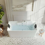 59 Inch Whirlpool Freestanding Acrylic Bathtub, Rectangle, 60 Gallons Capacity, Empava, EMPV-59AIS15