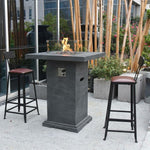 Elementi Montreal Propane Fire Pit Bar Table, Dark Gray & Light Gray, 35", Square, OFG221DG