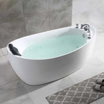 67 Inch Whirlpool Freestanding Acrylic Bathtub, Oval, 55 Gallons Capacity, Empava, EMPV-67AIS02