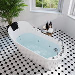 67 Inch Whirlpool Freestanding Acrylic Bathtub, Oval, 60 Gallons Capacity, Empava, EMPV-67AIS09