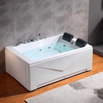 71 Inch Acrylic Alcove Whirlpool Bathtub, 2 Person, 177 Gallons Capacity, Empava, EMPV-71JT667B