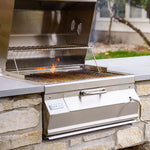 Choice Multi-User Natural Gas Grill With Analog Thermometer On In-Ground Post, 24", Fire Magic, CM430S-RT1N-G6