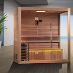 "Forssa Edition" 3 Person Indoor Traditional Steam Sauna, Canadian Red Cedar Interior, Golden Design Saunas, 75", GDI-7203-01
