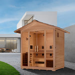 "Gargellen" 5 Person Hybrid Outdoor Steam Sauna, Canadian Hemlock, Golden Design Saunas, 78", GDI-8125-01