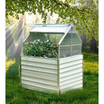 Hanover  Elevated Compact Greenhouse W/ Dual Garden Bed & Hidden Storage, 5.5ft, HANGHGBMN-2WHT