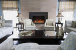 Electric Fireplace Insert With Logs & Black Steel Surround, Sierra Flames, 30″, 34″, INS-FM-30