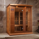 Maxxus 3-Person, Low EMF (Under 8MG) FAR Infrared Sauna (Canadian Red Cedar), Golden Design Saunas, 64", MX-K306-01 CED