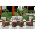 Trinidad 5-Piece Outdoor High-Dining Set, 2 Stationary Chairs & Loveseat, +2 Glass Top Tables , Hanover, TRIND5PC-GRY