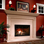 Open Hearth B-Vent Gas Fireplace with Traditional Brick Refractory Liner, Reveal, Majestic, Natural Gas, 36", RBV4236IT
