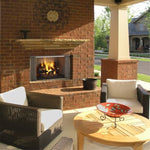 Outdoor Wood Burning Fireplace with Herringbone Refractory, Villawood, Majestic, 36", 42", ODVILLA-36H-B