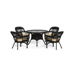 Portside 5Pc Dining Set  (4 chairs, 48" dining table) - Dark Roast - Red, Tortuga Outdoor, PSDAM-DR MONTP