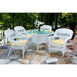 Portside 5Pc Dining Set  (4 chairs, 48" dining table) - White, Tortuga Outdoor, PSD-WHT  SAND