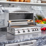Premium 5-Burner LTE Gas Grill with Rear Burner and Built-in Lighting System, Stainless Steel, Blaze, 40", BLZ-5LTE2-LP/NG