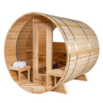 6-8 Person Tranquility Barrel Sauna, Canadian Timber, Dundalk, CTC2345MP, with Panoramic Window