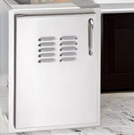 Single Access Door with Tank Tray & Louvers, Vertical, American Outdoor Grill, Left Hinge, 14", 20-14-SSDLV
