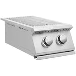 Sizzler Built-In Double Side Burner W/ Stainless Steel Lid, Natural Gas, 24,000 BTU , Summerset Grills, SIZSB2-NG