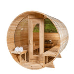 4 Person Serenity Barrel Sauna, Canadian Timber, Dundalk, CTC2245MP, with Panoramic Window