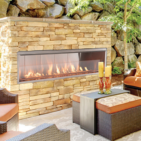 36 Vail Premium Peninsula Vent Free Fireplace, Brick Liner  (Millivolt/Pilot) - Empire Comfort Systems