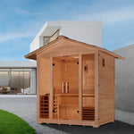 "Vorarlberg" 5 Person Traditional Outdoor Steam Sauna, Canadian Hemlock, Golden Design Saunas, 78", GDI-8105-01