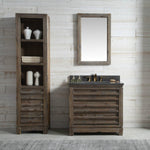 Wood Vanity in Brown with Moon Stone Top, No Faucet, 36", Legion Furniture, WH8436