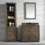 Wood Vanity in Brown with Marble Top, No Faucet, 36", Legion Furniture, WH8536